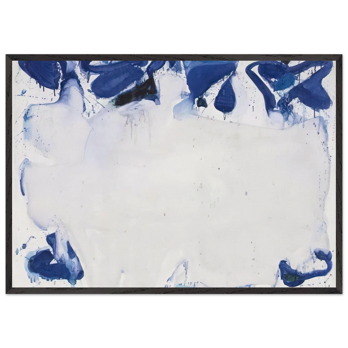 Composition in Blue and White - Sam Francis 70x100 cm / 28x40 inches Framed Art Print – Black Wooden Frame