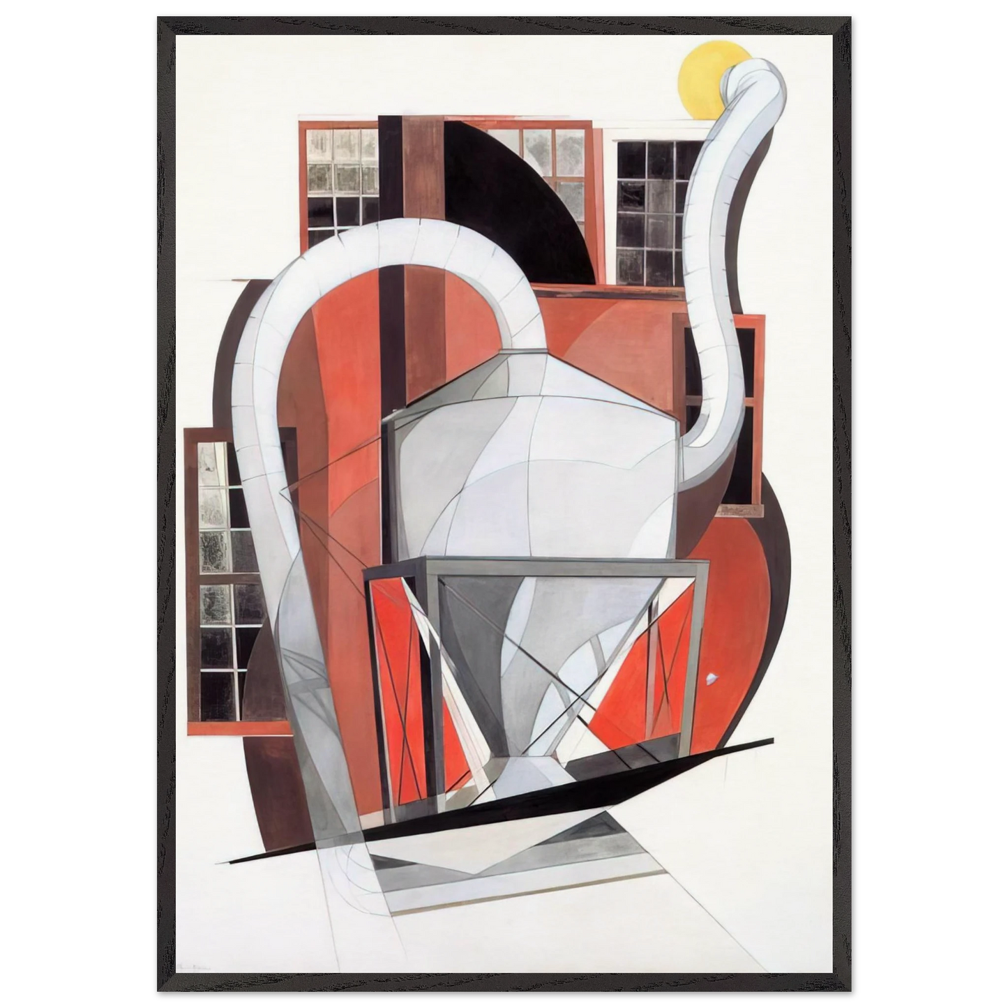 Machinery - 1920 - Charles Demuth 70x100 cm / 28x40 inches Framed Art Print – Black Wooden Frame