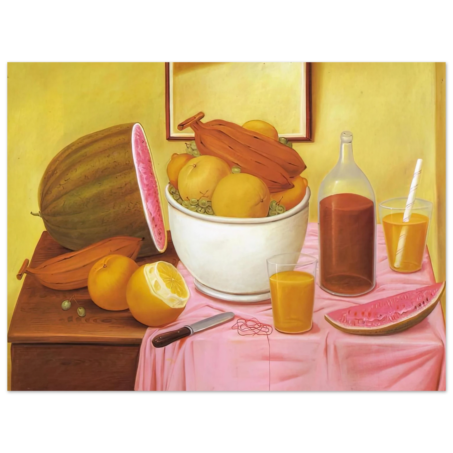 Fernando Botero - STILL LIFE WITH ORANGEADE Fine Art Poster - Default Title