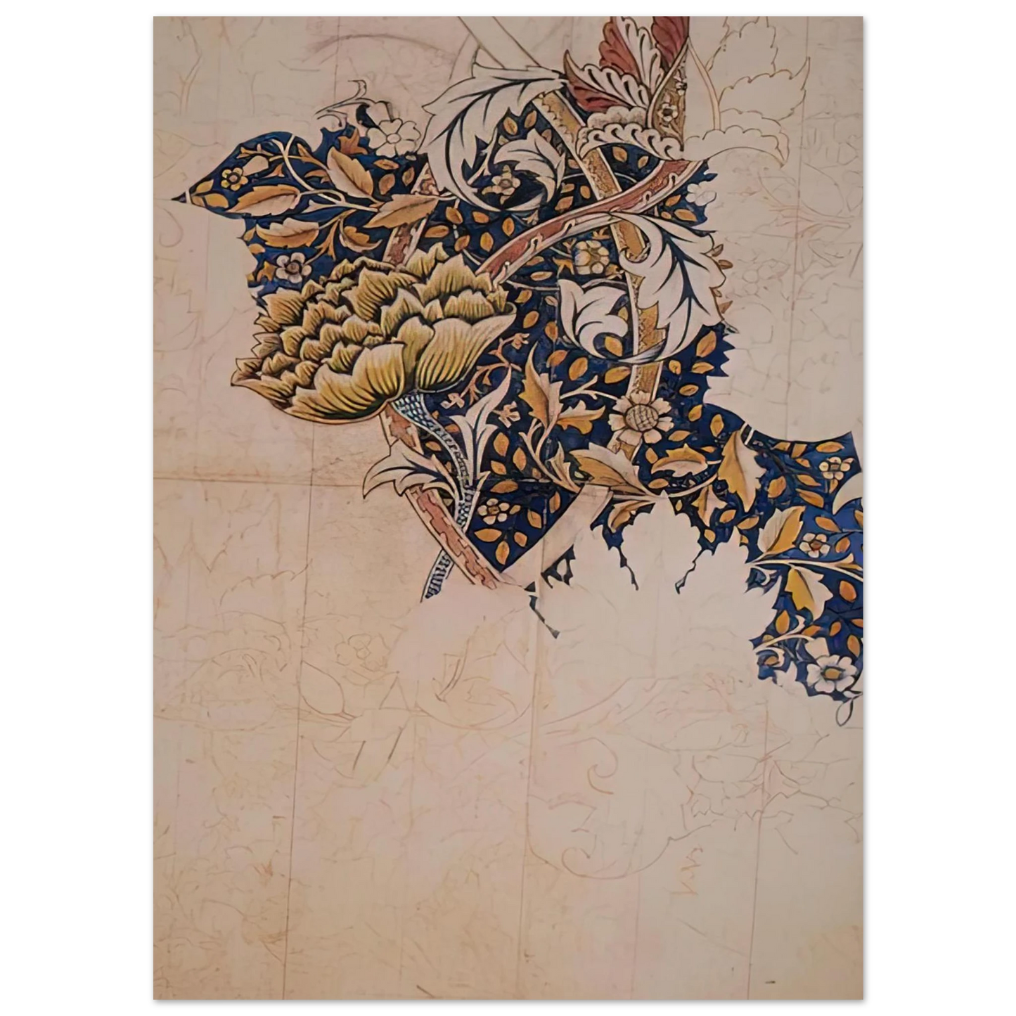 William Morris - DESIGN FOR WINDRUSH PRINTED TEXTILE 1883 Fine Art Poster - 40x60 cm / 16x24 inches
