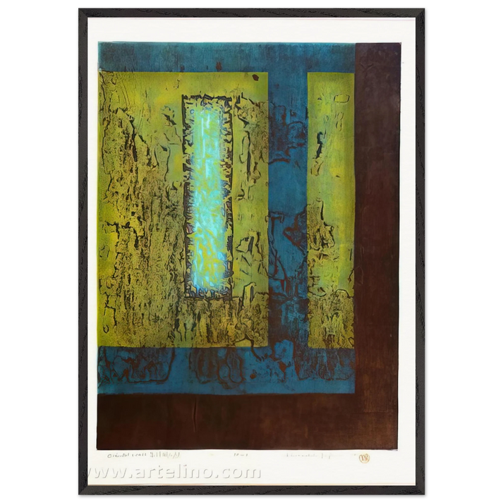 Oriental Wall - 1970 - Hiroyuki Tajima 70x100 cm / 28x40 inches Framed Art Print – Black Wooden Frame