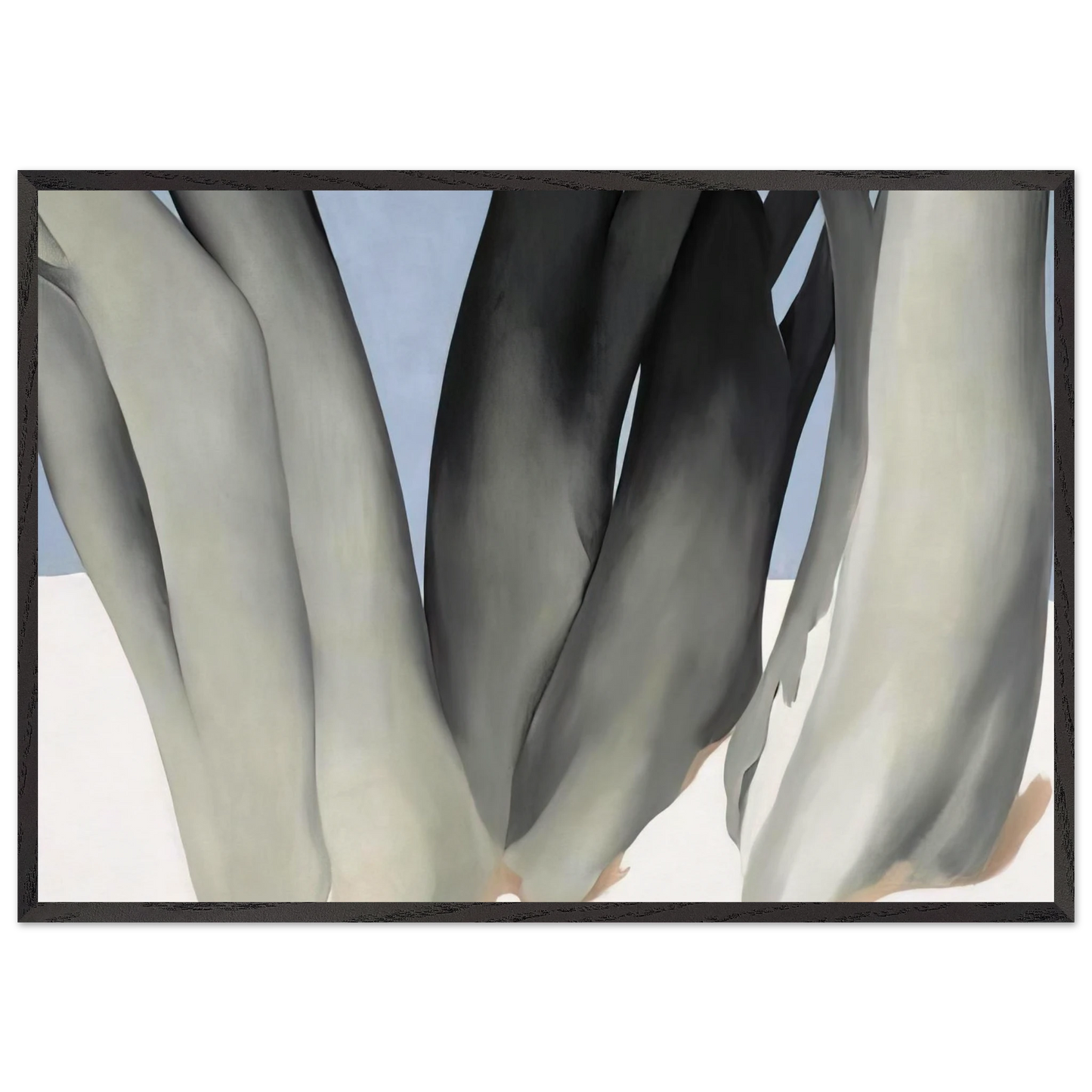 Bare Tree Trunks with Snow - Georgia OKeeffe 70x100 cm / 28x40 inches Framed Art Print – Black Wooden Frame