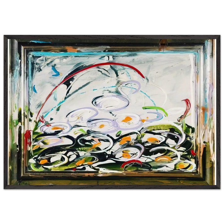 Giglio daqua - 1984 - Mario Schifano 70x100 cm / 28x40 inches Framed Art Print – Black Wooden Frame