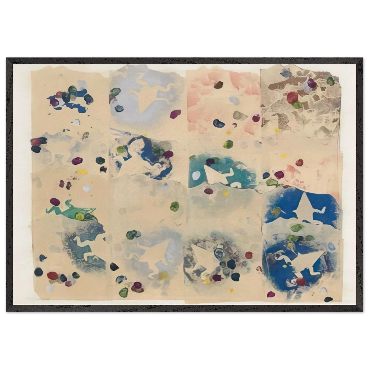 RANE E SPECCHI 1980 - Alighiero Boetti Framed Art Print – Black Wooden Frame - Default Title - -Framed Art Print