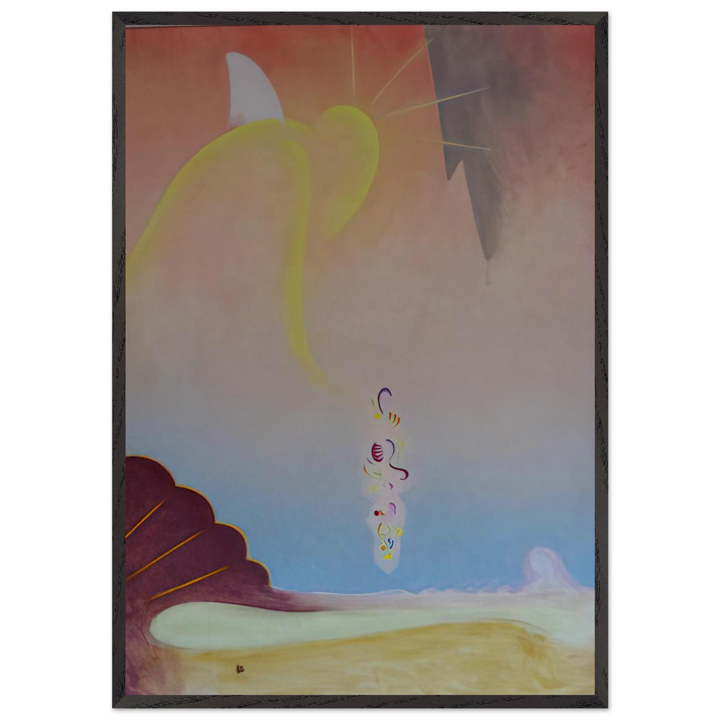 First Spring Garland - Precisionism - Agnes Lawrence Pelton Framed Art Print – Black Wooden Frame - Default Title - -Framed Art Print