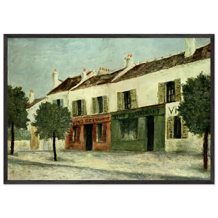 BISTROS IN A SUBURB - Maurice Utrillo 70x100 cm / 28x40 inches Framed Art Print – Black Wooden Frame
