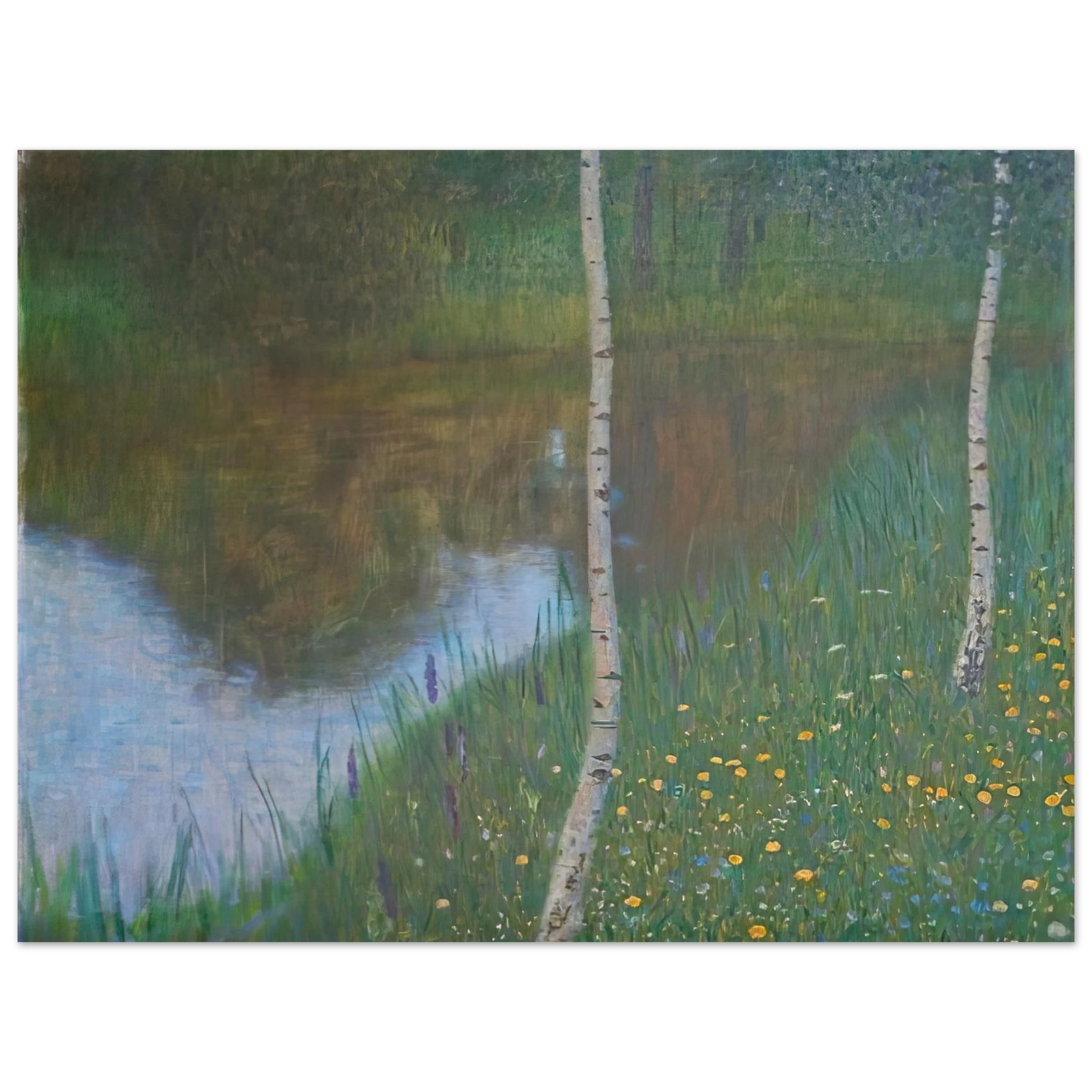Gustav Klimt - LAKESIDE WITH BIRCH TREES 1901 Fine Art Poster - Default Title