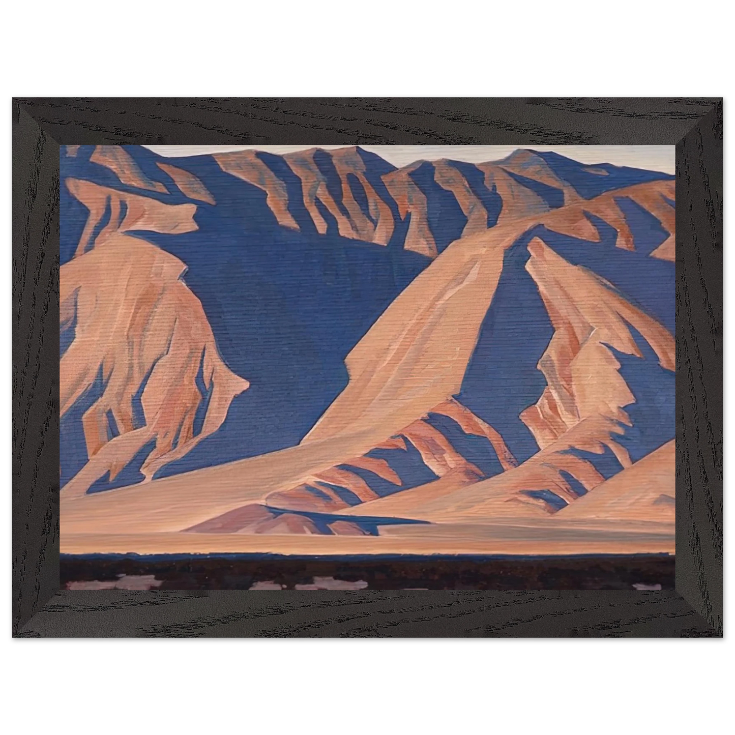 Maynard Dixon - INYO MOUNTAINS 1944 Wall art - 15x20 cm / 6x8 inches - Premium Wooden Framed Poster With Fine Art Paper-canvas - Black frame