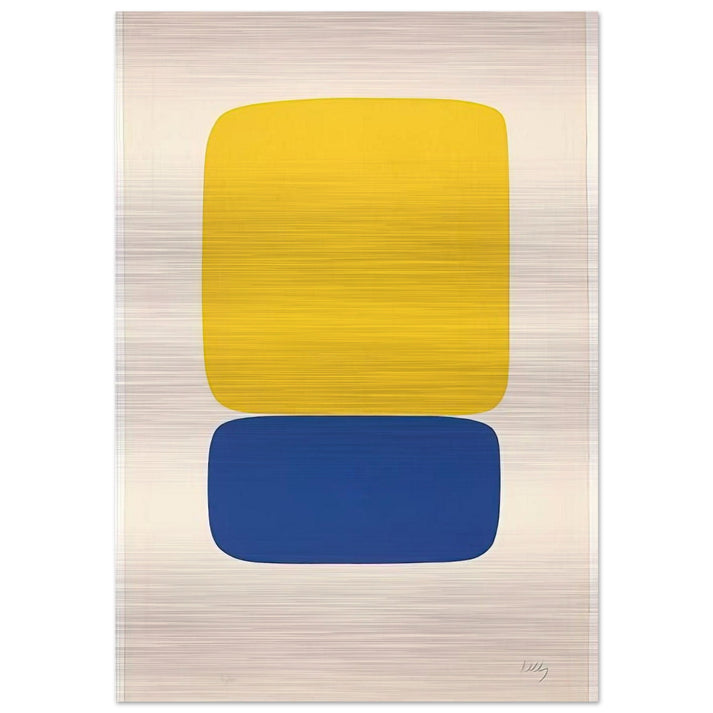 Yellow over Dark Blue - Ellsworth Kelly Brushed Aluminum Print - 70x100 cm / 28x40 inches | Ellsworth Kelly Aluminum Print | Ellsworth Kelly Prints
