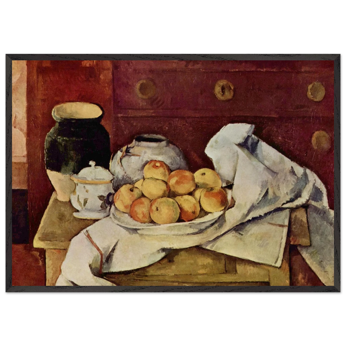 Still Life with a Chest of Drawers - Paul Cezanne 70x100 cm / 28x40 inches Framed Art Print – Black Wooden Frame