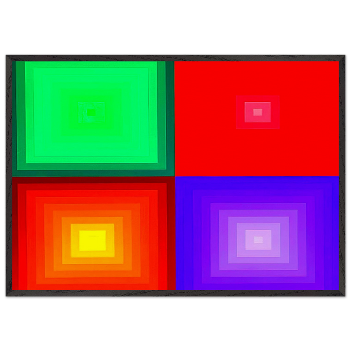 DVA-DVA - 1986 - Victor Vasarely 70x100 cm / 28x40 inches Framed Art Print – Black Wooden Frame