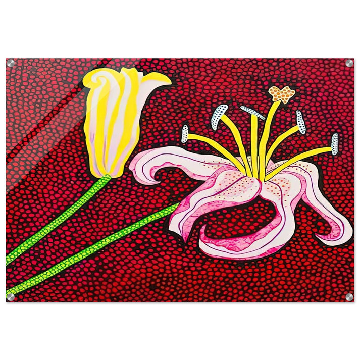 READY TO BLOSSOM IN THE MORNING 1989 - Yayoi Kusama Acrylic Print - 70x100 cm / 28x40″ inches
