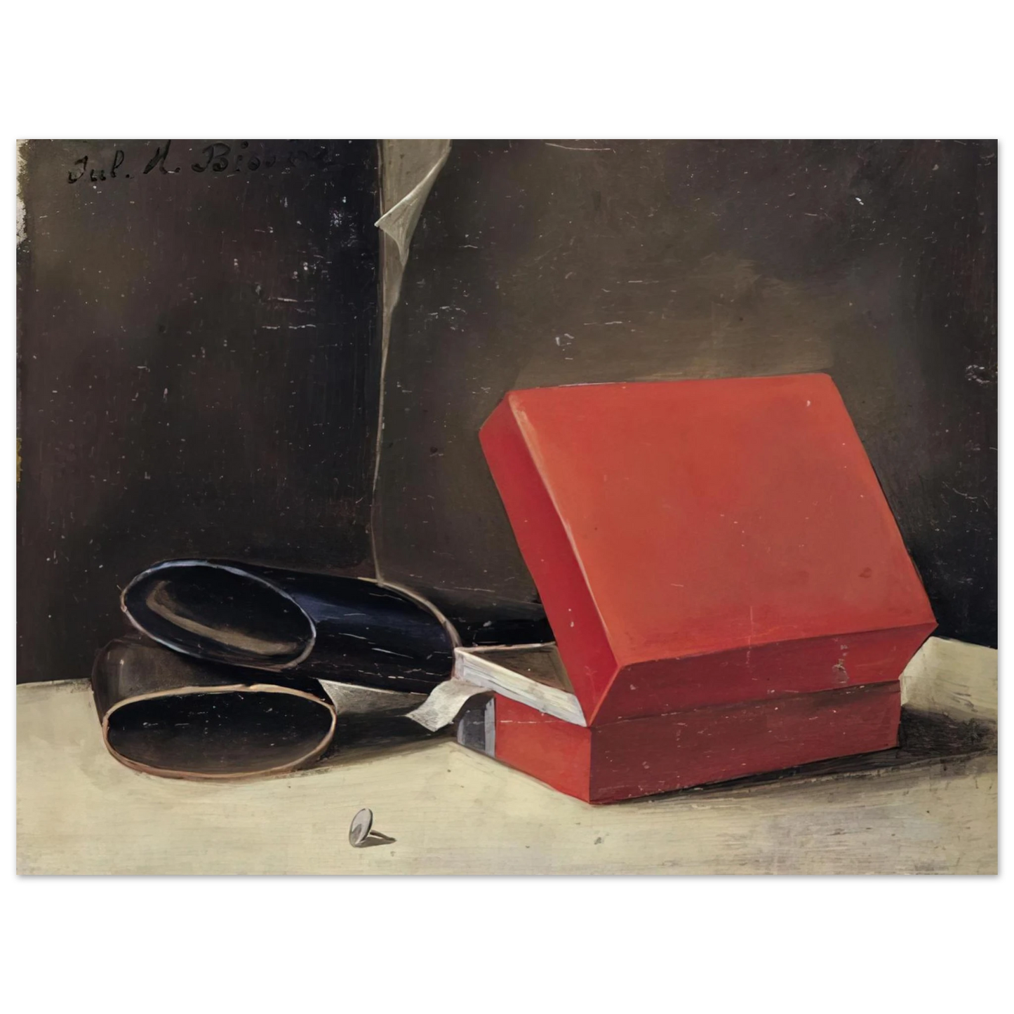 Julius Bissier - Scatola rossa con astuccio per occhiali - 1923 Fine Art Poster - Default Title