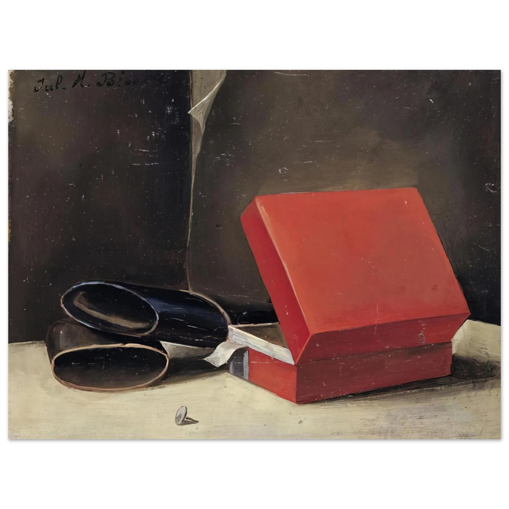 Julius Bissier - Scatola rossa con astuccio per occhiali - 1923 75x100 cm / 30x40inches Fine Art Poster