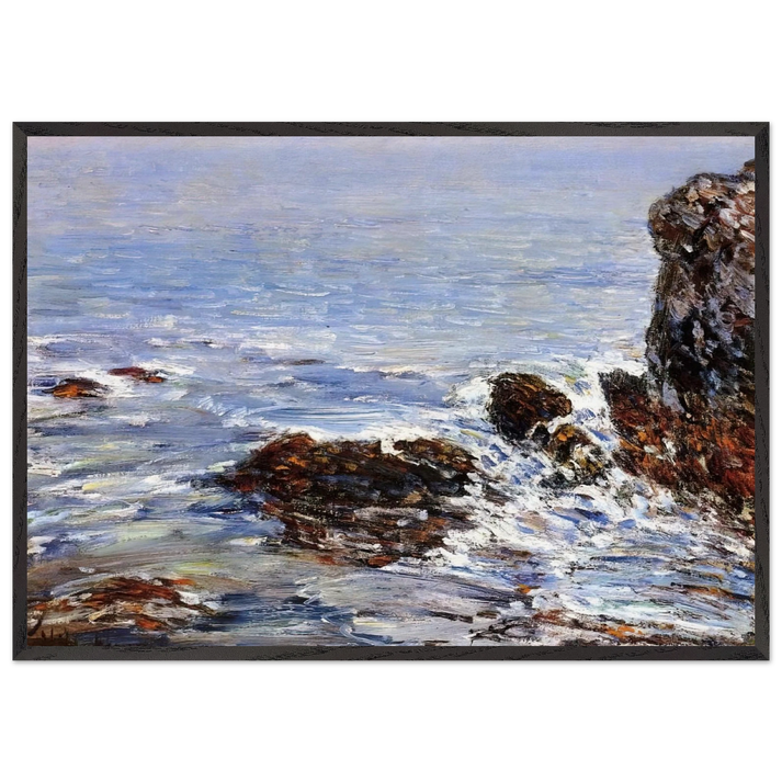 Seascape N1 - Childe Hassam 70x100 cm / 28x40 inches Framed Art Print – Black Wooden Frame