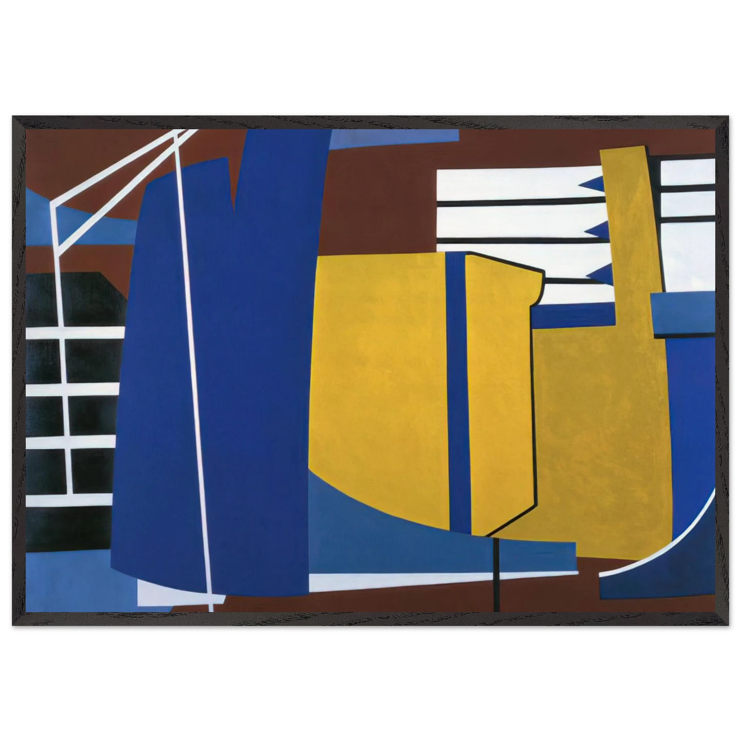 Nacelles Under Construction - 1946 - Ralston Crawford 70x100 cm / 28x40 inches Framed Art Print – Black Wooden Frame