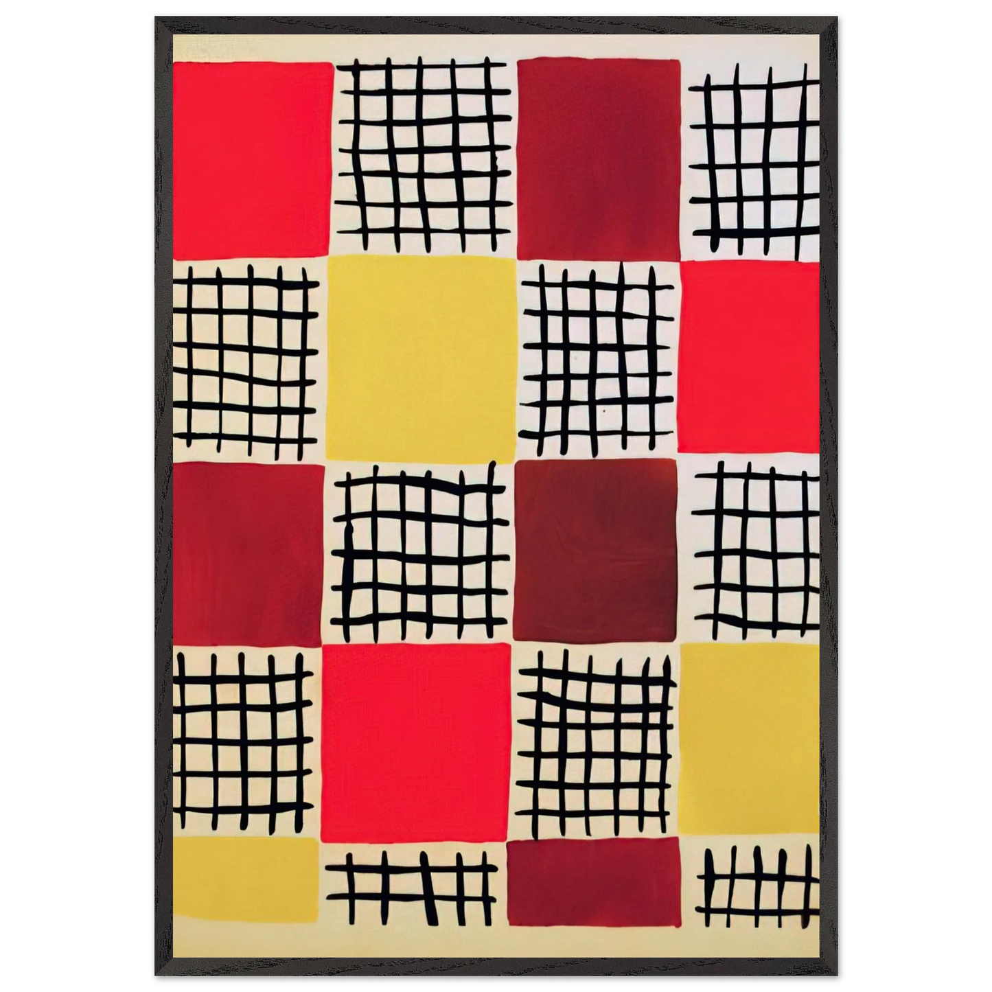 COMPOSITION 7 - Sonia Delaunay Framed Art Print – Black Wooden Frame - Default Title - -Framed Art Print