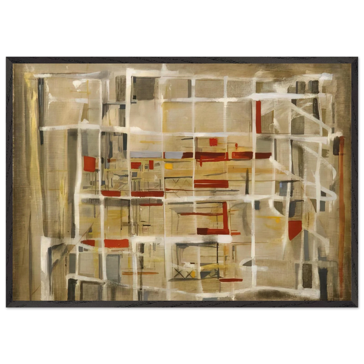 Interieur a la spirale - 1949 - Maria Helena Vieira da Silva 70x100 cm / 28x40 inches Framed Art Print – Black Wooden Frame