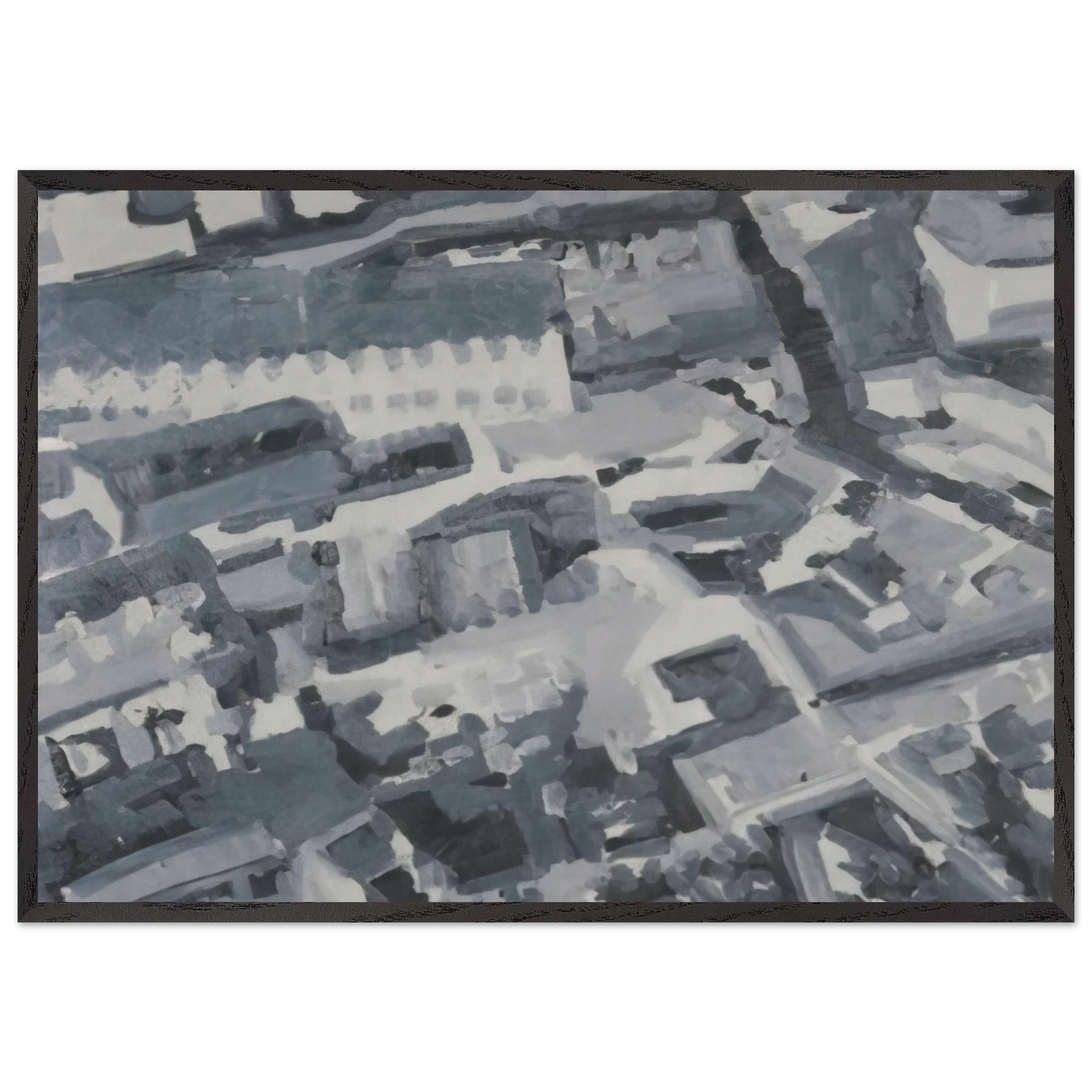 TOWNSCAPE M3 1968 - Gerhard Richter Framed Art Print – Black Wooden Frame - Default Title - -Framed Art Print