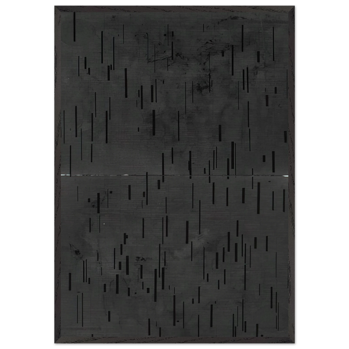 Global Village 1-36 - Abstract Expressionism - John Cage 70x100 cm / 28x40 inches Framed Art Print – Black Wooden Frame