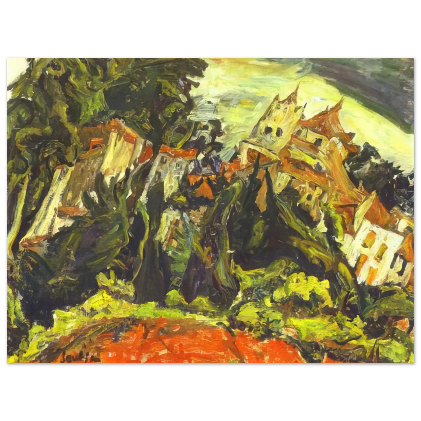 Chaim Soutine - HOUSES AT CERET Fine Art Poster - Default Title