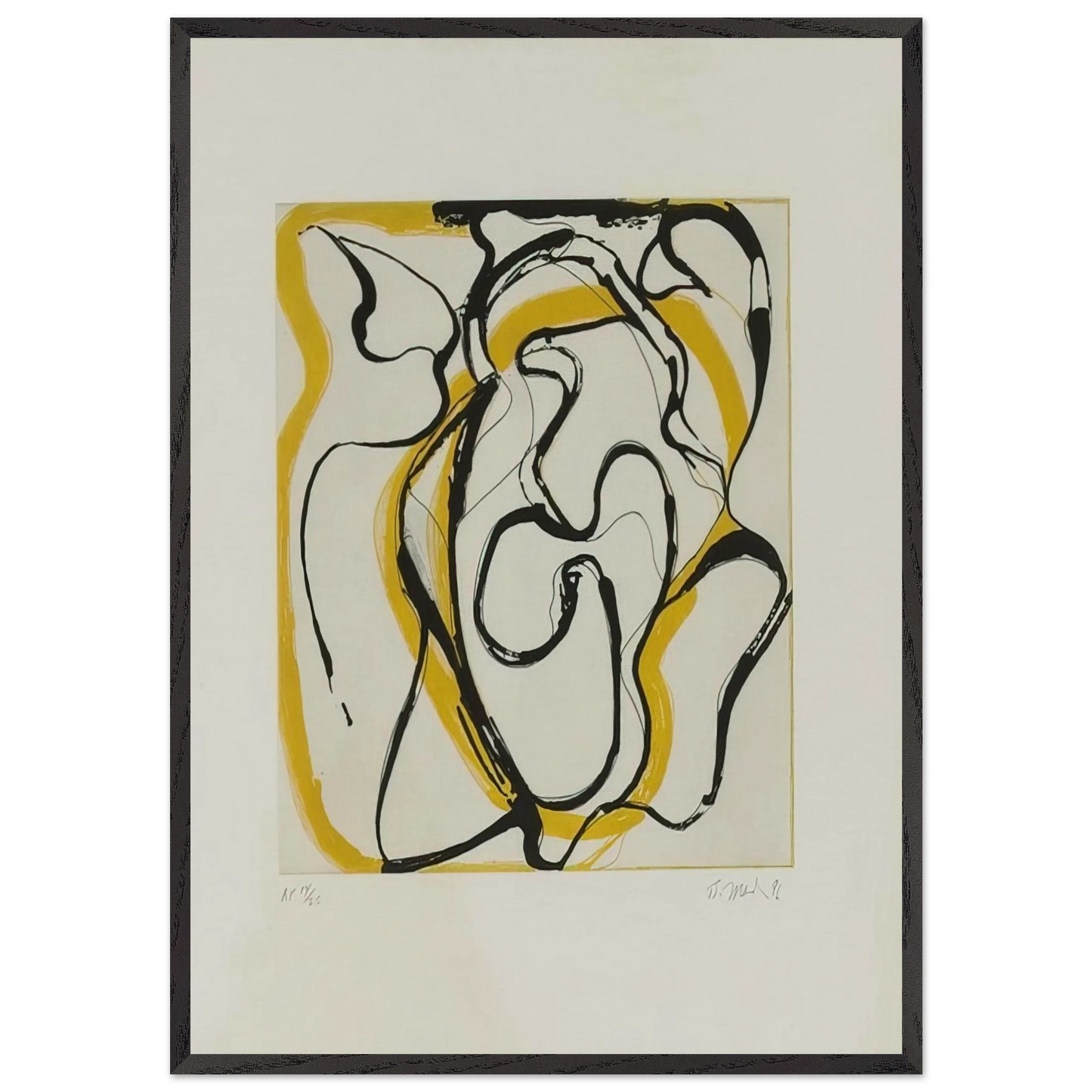 Untitled - Abstract Expressionism N2 - Brice Marden 70x100 cm / 28x40 inches Framed Art Print – Black Wooden Frame