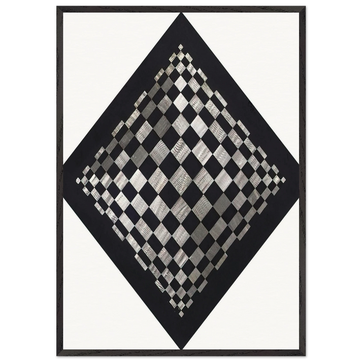 Ottico dynamico - Op Art - Dadamaino 70x100 cm / 28x40 inches Framed Art Print – Black Wooden Frame
