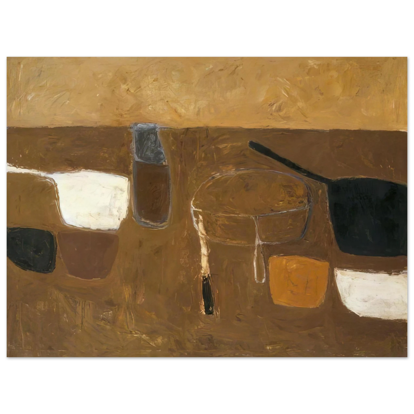 William Scott - Brown Still Life - 1957 Fine Art Poster - Default Title