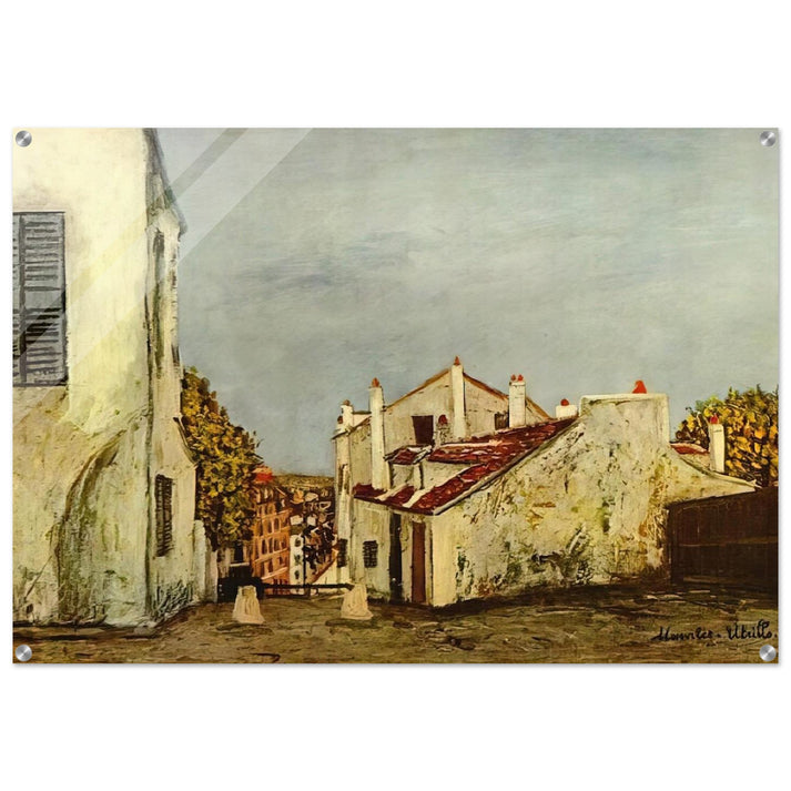 HOUSES IN MONTMARTRE - Maurice Utrillo Acrylic Print - 70x100 cm / 28x40″ inches