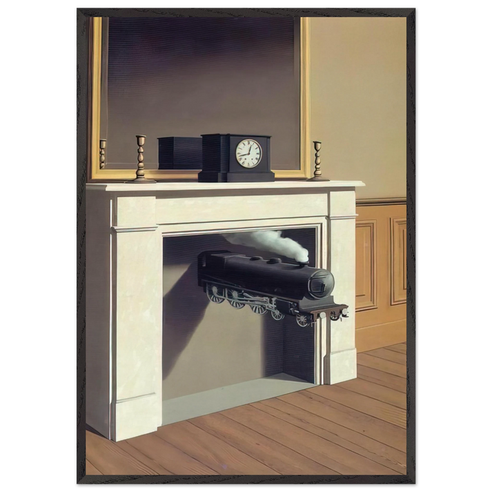 TIME TRANSFIXED 1938 - Rene Magritte 70x100 cm / 28x40 inches Framed Art Print – Black Wooden Frame