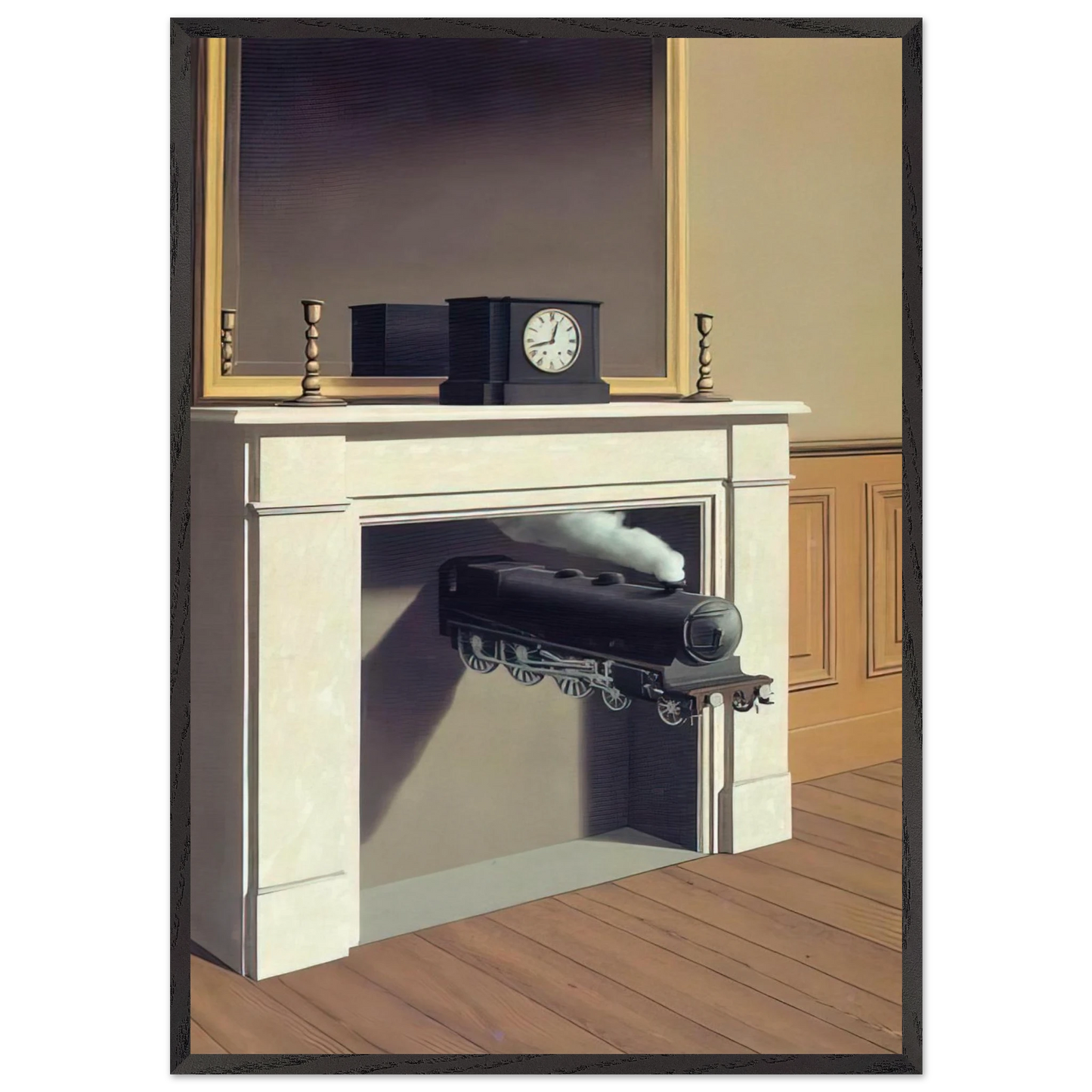 TIME TRANSFIXED 1938 - Rene Magritte 70x100 cm / 28x40 inches Framed Art Print – Black Wooden Frame