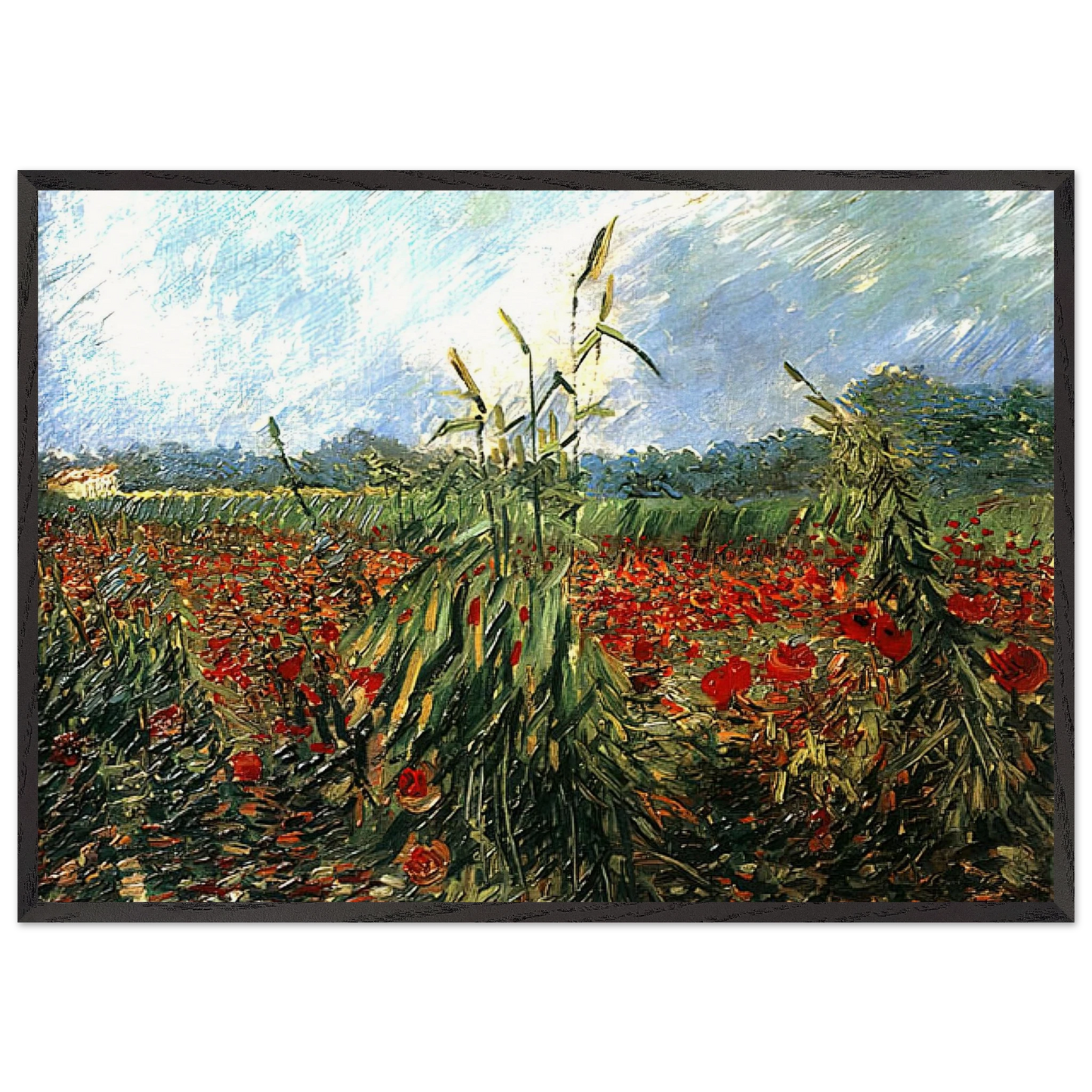 Green Ears of Wheat - Vincent van Gogh Framed Art Print – Black Wooden Frame - Default Title - -Framed Art Print