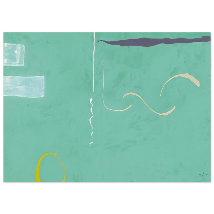 Helen Frankenthaler - Tahiti - 1989 Wall art - 45x60 cm / 18x24 inches - Premium Wooden Framed Poster With Fine Art Paper-canvas - White frame