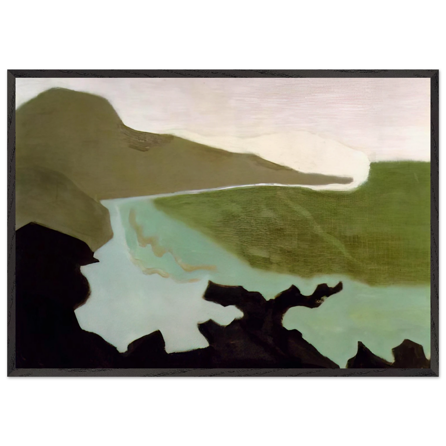 Green Sea - 1954 - Milton Avery 70x100 cm / 28x40 inches Framed Art Print – Black Wooden Frame