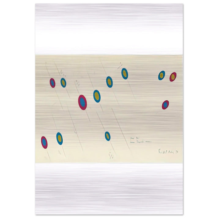 OVAL AXIS CERISE TURQUOISE OCHRE 1970 - Bridget Riley Brushed Aluminum Print - 70x100 cm / 28x40 inches | Bridget Riley Aluminum Print | Bridget Riley Prints