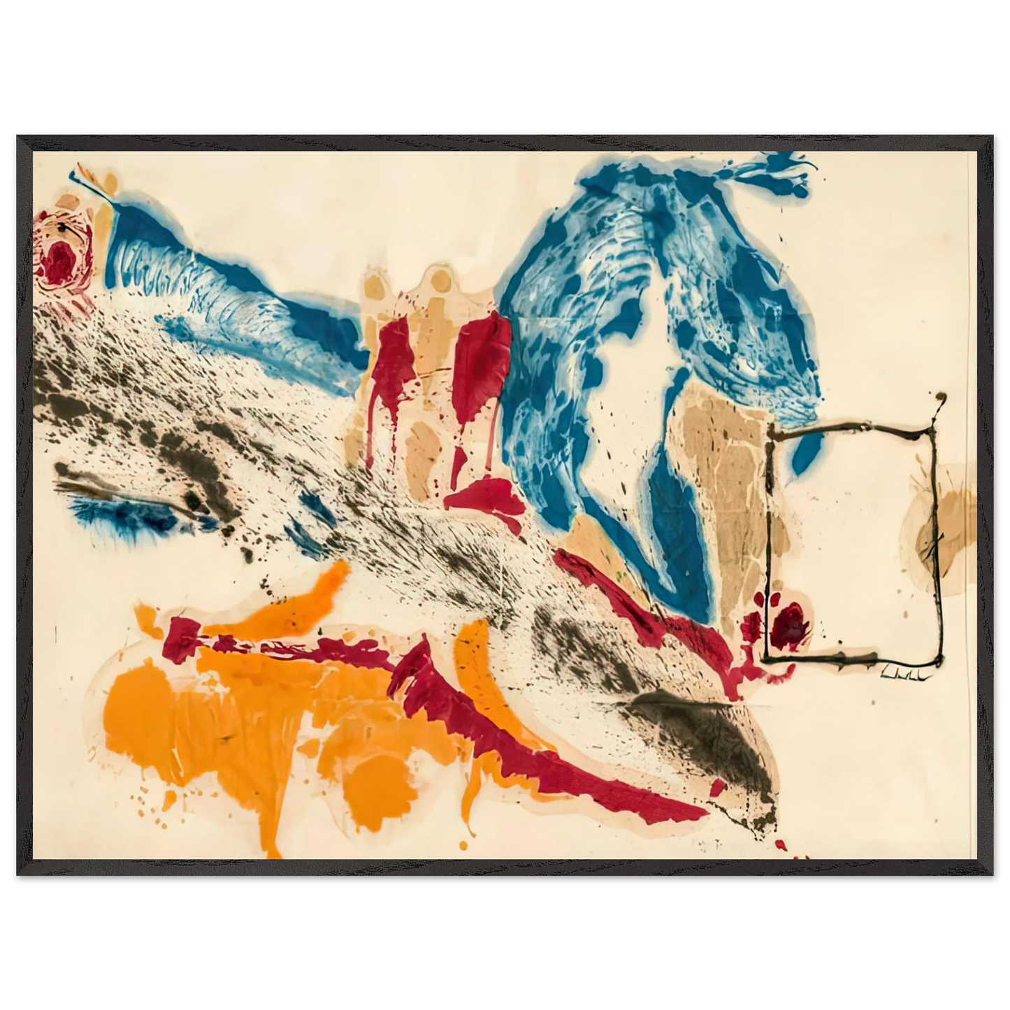 Helen Frankenthaler - Alassio, 1960- Wall Art - 60x80 cm / 24x32 inches - Premium Wooden Framed Poster With Fine Art Paper - White frame