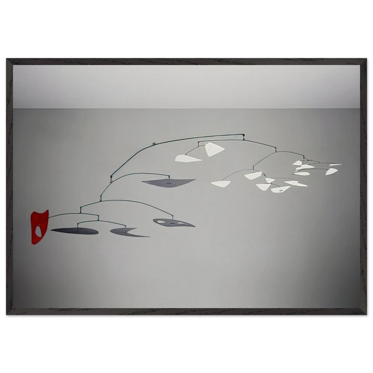 1 RED 4 BLACK PLUS X WHITE 1947 - Alexander Calder 70x100 cm / 28x40 inches Framed Art Print – Black Wooden Frame