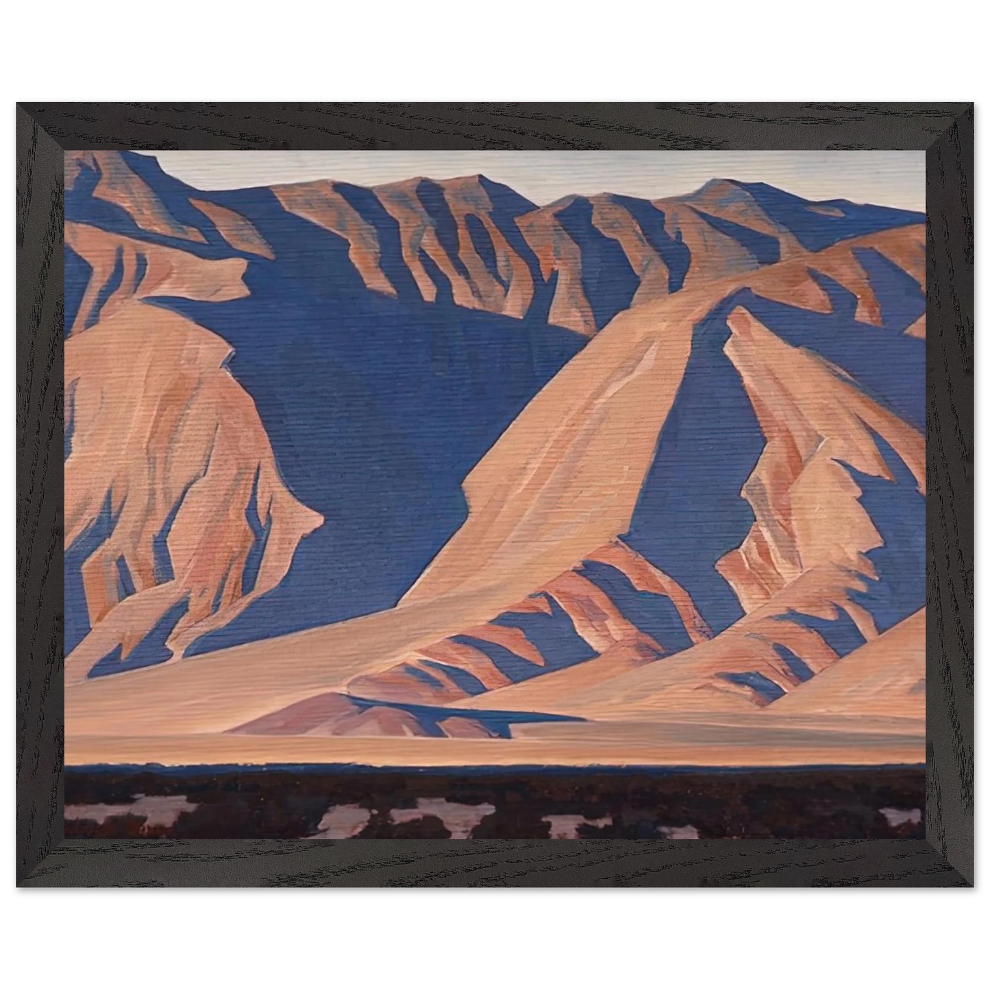 Maynard Dixon - INYO MOUNTAINS 1944 Wall art - 27x35 cm / 11x14 inches - Premium Wooden Framed Poster With Fine Art Paper-canvas - Black frame