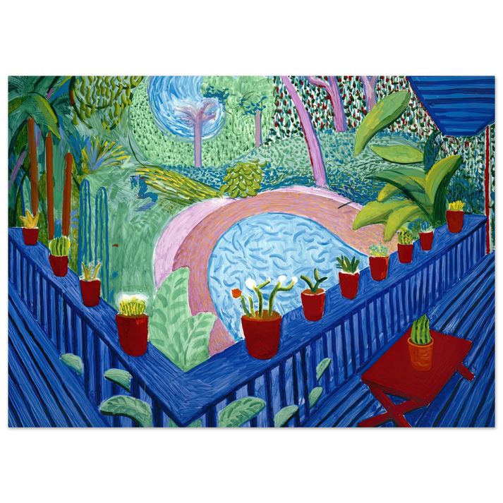 David Hockney - David Hockney Wall art - 27x35 cm / 11x14 inches - Premium Wooden Framed Poster With Fine Art Paper-canvas - White frame
