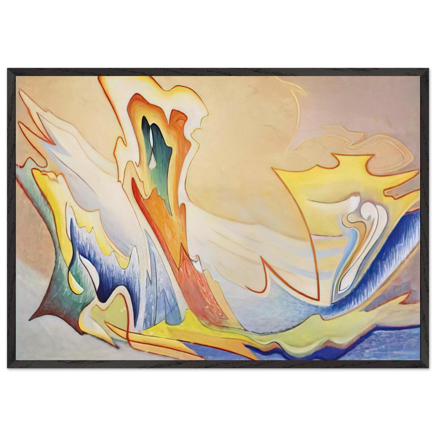 LSH 134 - 1950 - Lawren Harris 70x100 cm / 28x40 inches Framed Art Print – Black Wooden Frame