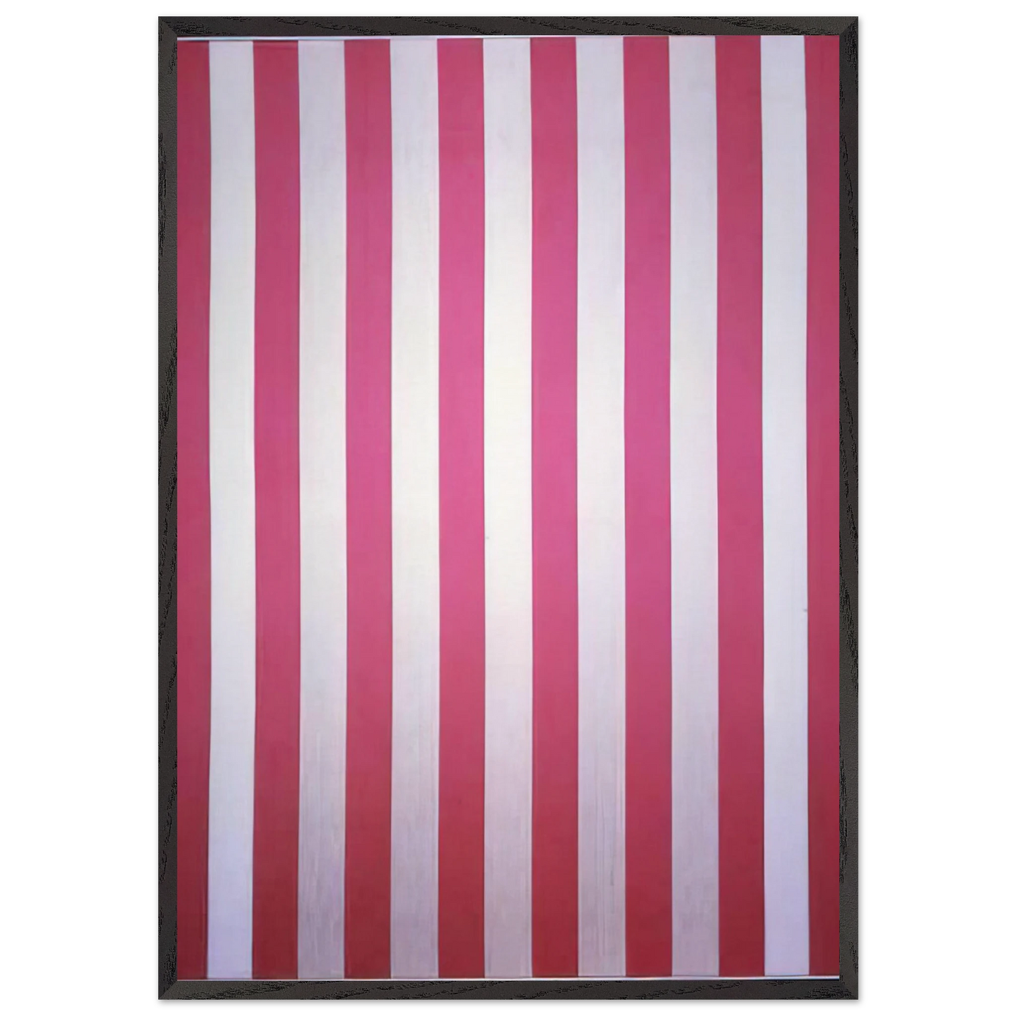 Peinture acrylique blanche sur tissu raye blanc et rouge - 1970 - Daniel Buren Framed Art Print – Black Wooden Frame - Default Title - -Framed Art Print