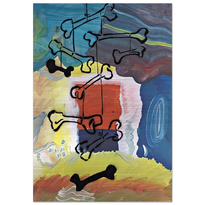 KNOCHEN MOBILE 1981 - Sigmar Polke Brushed Aluminum Print - 70x100 cm / 28x40 inches | Sigmar Polke Aluminum Print | Sigmar Polke Prints