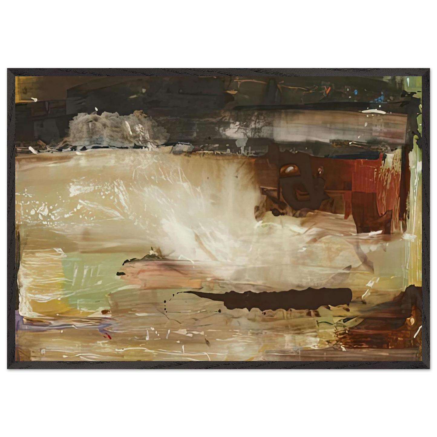 For EM 1981- - Helen Frankenthaler 70x100 cm / 28x40 inches Framed Art Print – Black Wooden Frame