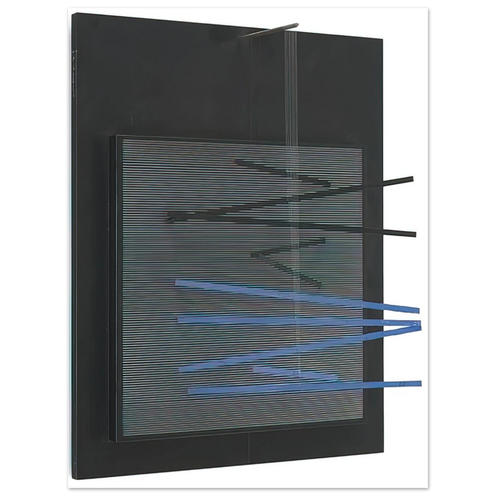 Jesus Rafael Soto - PETITE VIBRATION BRIQUE ET NOIRE 1966 75x100 cm / 30x40inches Fine Art Poster