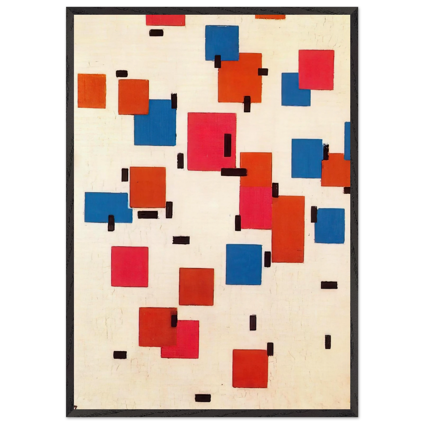 Composition in Color A - Piet Mondrian 70x100 cm / 28x40 inches Framed Art Print – Black Wooden Frame