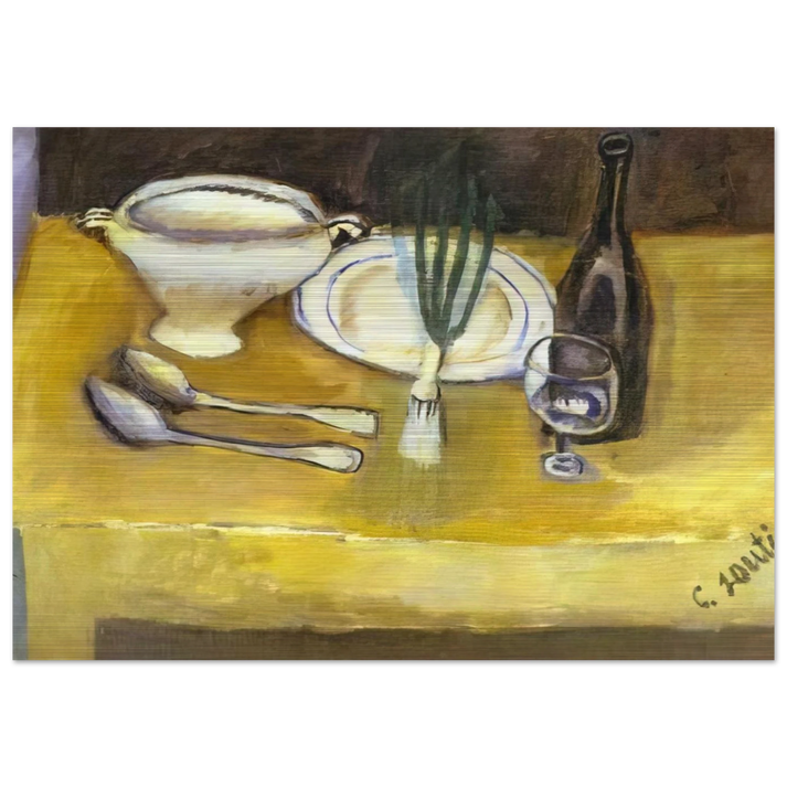 STILL LIFE WITH SOUP TUREEN - Chaim Soutine Brushed Aluminum Print - 70x100 cm / 28x40 inches | Chaim Soutine Aluminum Print | Chaim Soutine Prints
