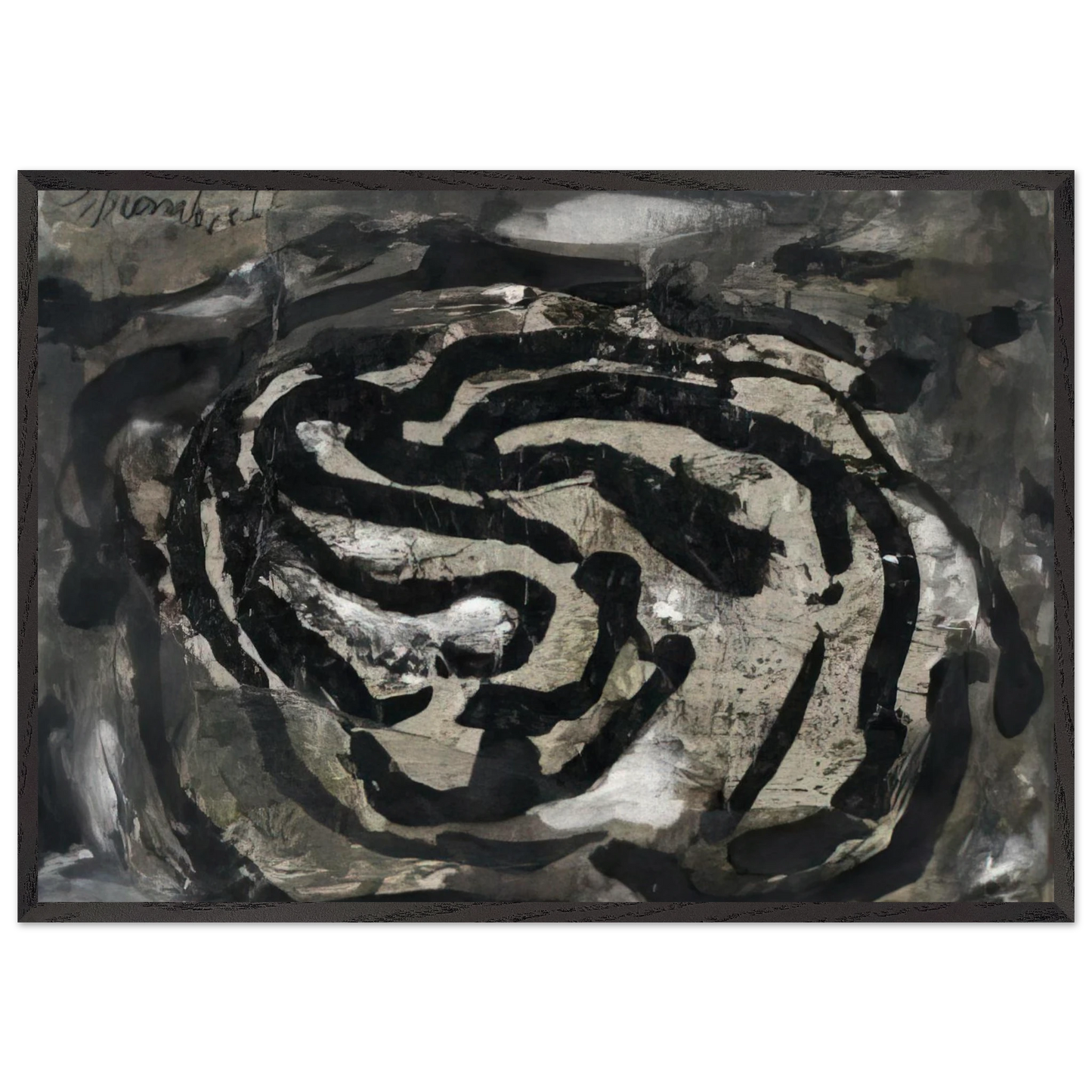 Untitled EL X - 1966 - Emil Schumacher 70x100 cm / 28x40 inches Framed Art Print – Black Wooden Frame