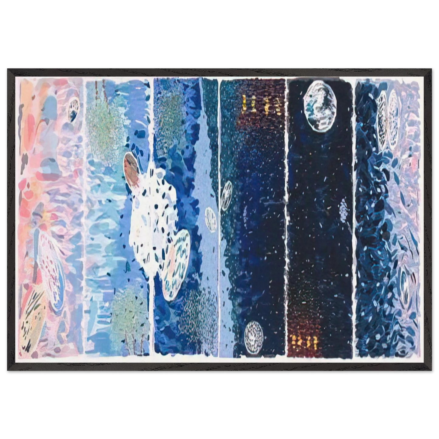 At Sea Japan - 1980 - Jennifer Bartlett 70x100 cm / 28x40 inches Framed Art Print – Black Wooden Frame