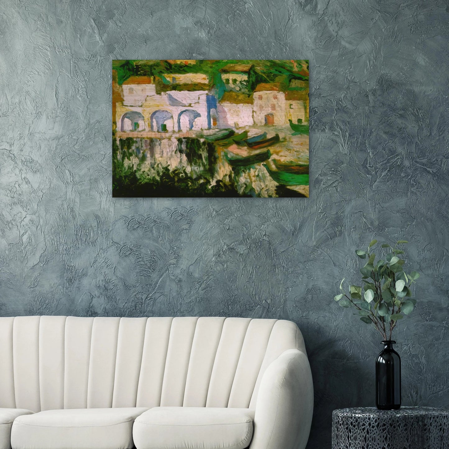 VIEW OF PORTDOGUE PORT ALUGER - Salvador Dali Brushed Aluminum Print - 70x100 cm / 28x40 inches | Salvador Dali Aluminum Print | Salvador Dali Prints