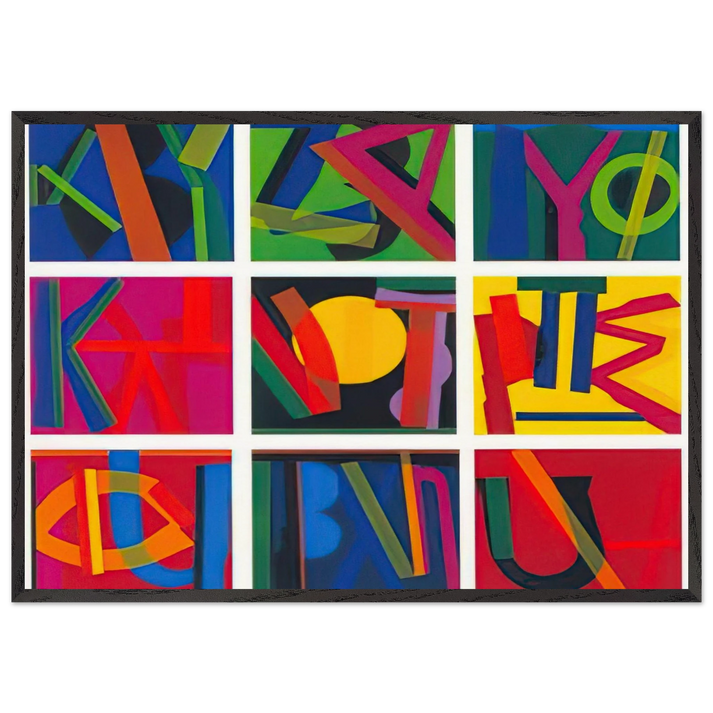 Untitled - Lettrism - Joao Vieira 70x100 cm / 28x40 inches Framed Art Print – Black Wooden Frame